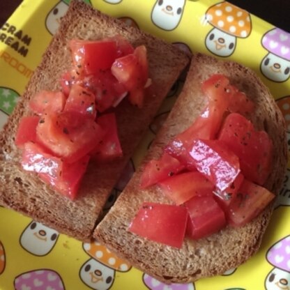 トマトがさっぱりしていて、いくらでも食べられるおいしさでした＾＾お代わりにもう１枚作ろうか考え中・・＾＾；ごちそうさまでした～♪